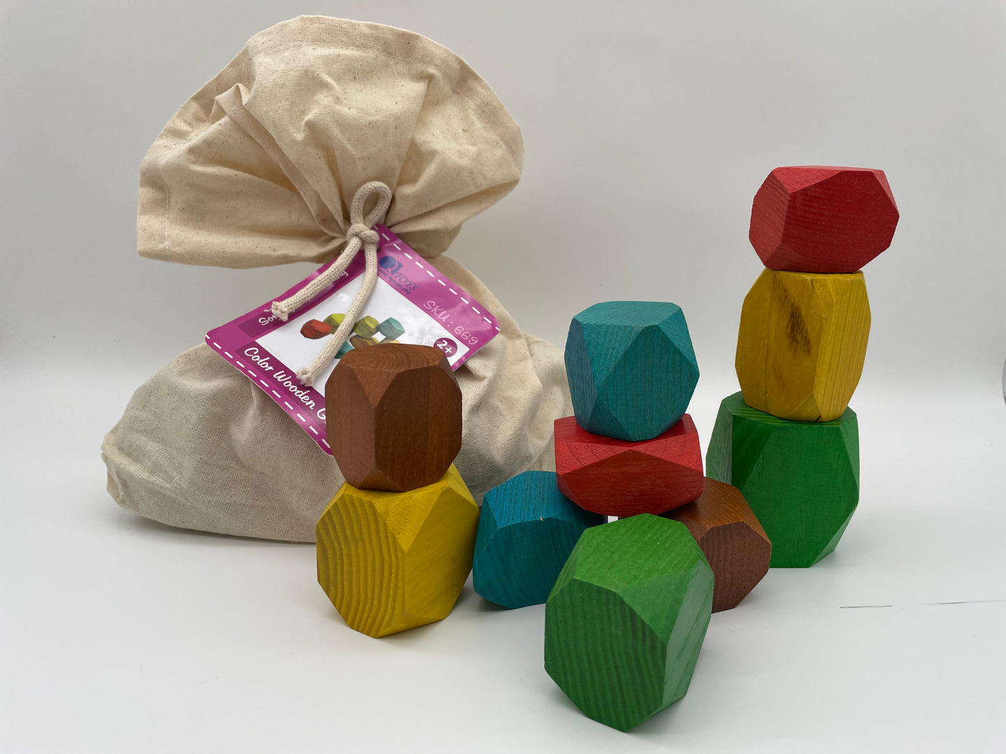 Houten rotsen kleur