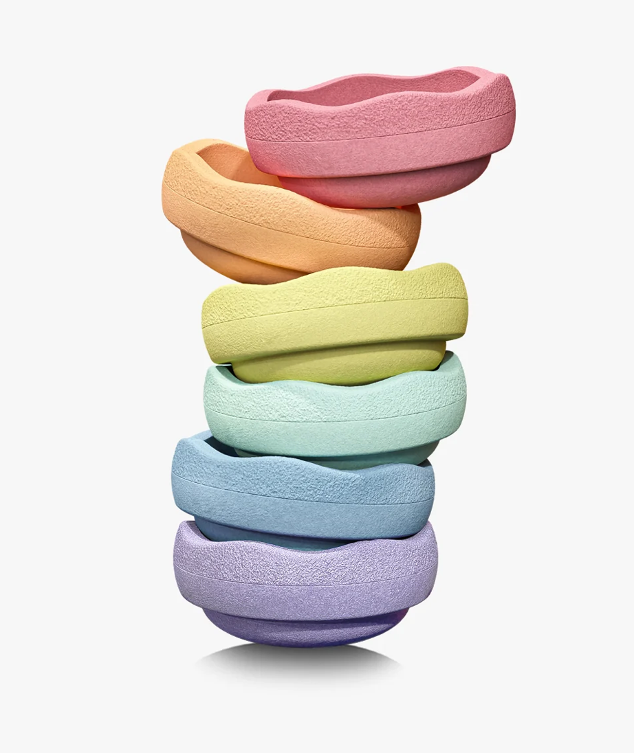Stapelstein original rainbow set pastel 6 stuks