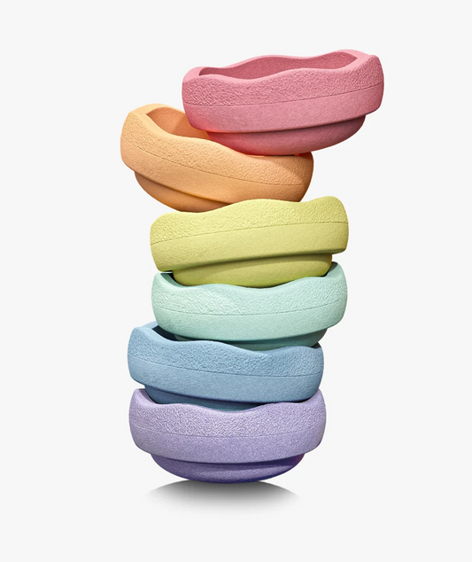 Stapelstein original rainbow set pastel 6 stuks