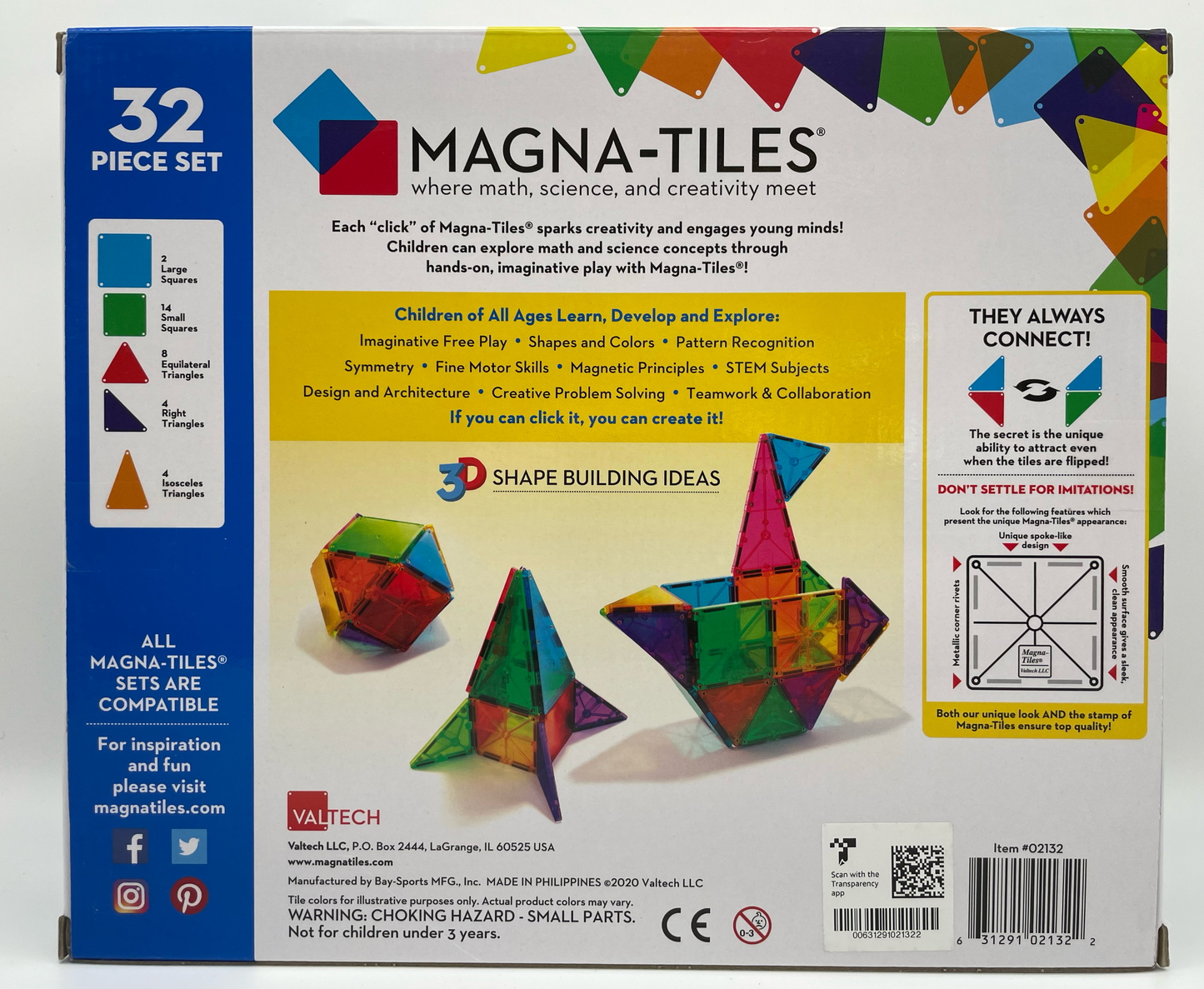 Clear set - Magna-Tiles 32pc